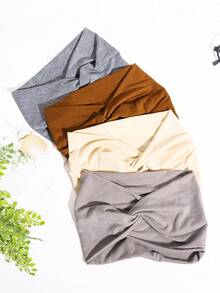 1/3/4 chiếc Băng đô thun trơn siêu rộng cho nữ, thoải mái khi khiêu vũ, tập yoga, chạy bộ - Nhiều màu - Xem 7