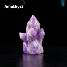 1 件装天然水晶簇点装饰和魔杖水晶塔用于疗愈家居装饰礼物 - 水晶柱晶簇 - 查看 9
