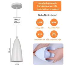 Lamparas Colgantes de Techo Blanco lámpara para cocina Candiles de Techo Colgantes Modernos Lámparas de araña E27 Base Lampara de Techo Vintage Iluminacion, ideal para iluminar salones, restaurantes, bares, cocinas, pasillos, dormitorios y mucho más. - Blanco - Ver 4