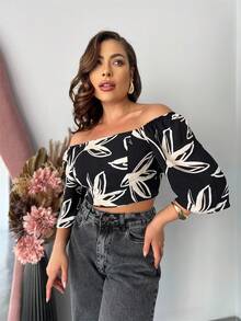 Cropped Blouse Inspiration With Fashion Blogger Padding - màu đen - Xem 5