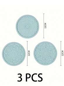 lovely flower Set Of 3pcs Traditional Round Silicone Coaster,Cup Mat Kitchen Table Heat-Resistant Coasters And Thick Insulation Pads//Coaster Set For Home Decor Tabletop Protection Suitable For Kinds Of Cups