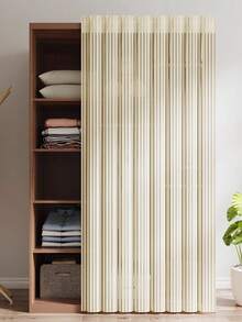 1 件装钩环窗帘，适用于窗户、橱柜、厨房、客厅，防尘、隔热 - 黃色 - 查看 1