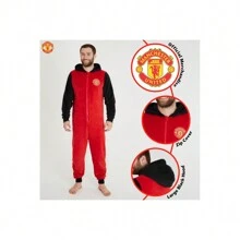 Manchester United F.C. Pyjama Fleece Onesie Football Gift - Red - View 2