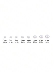 1000-100pcs Large Acrylic Half Round Flat Back Beads - Ideal For Jewelry Making, DIY Shoes, Wedding Decorations, And Small Business Supplies - Durable, Versatile, And Easy To Use - Multicolor - View 4