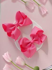 2 件装 4 英寸女孩发饰时尚儿童女孩发饰带发夹适合节日派对学校 - B - 查看 13