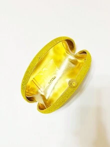 奢华优雅黄色/银色/海军蓝全水钻晚装包钱包，高品质水晶手拿包，适合新娘婚礼舞会和派对活动的手提包（可容纳手机） - 黃色 - 查看 11
