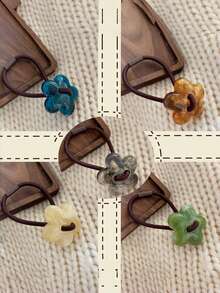 5/1 件（S）墨水纹理花卉头带 - 高弹性头带 - 经典百搭 - 适合日常通勤 - 纯色印花头带 - 彩色 - 查看 3