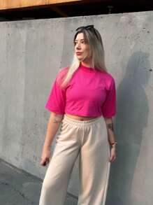 Cropped cores novas de moda feminina
