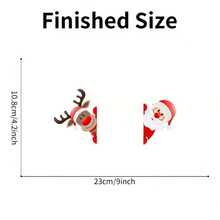 1 件装圣诞节麋鹿圣诞老人卡通墙贴适用于卧室客厅装饰 - 多色 - 查看 9