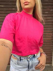 Cropped cores novas de moda feminina