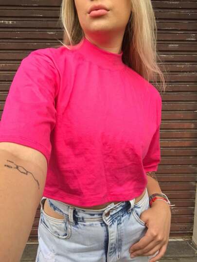 Cropped cores novas de moda feminina