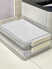 1 hộp lưu trữ đa năng, hộp lưu trữ trong suốt gia dụng, hộp lưu trữ tài liệu PET, sổ đăng ký kết hôn dữ liệu văn phòng, hộp lưu trữ giấy tờ hộ chiếu bất động sản, vật dụng lưu trữ tại nhà ký túc xá văn phòng - Trong sáng - Xem 6