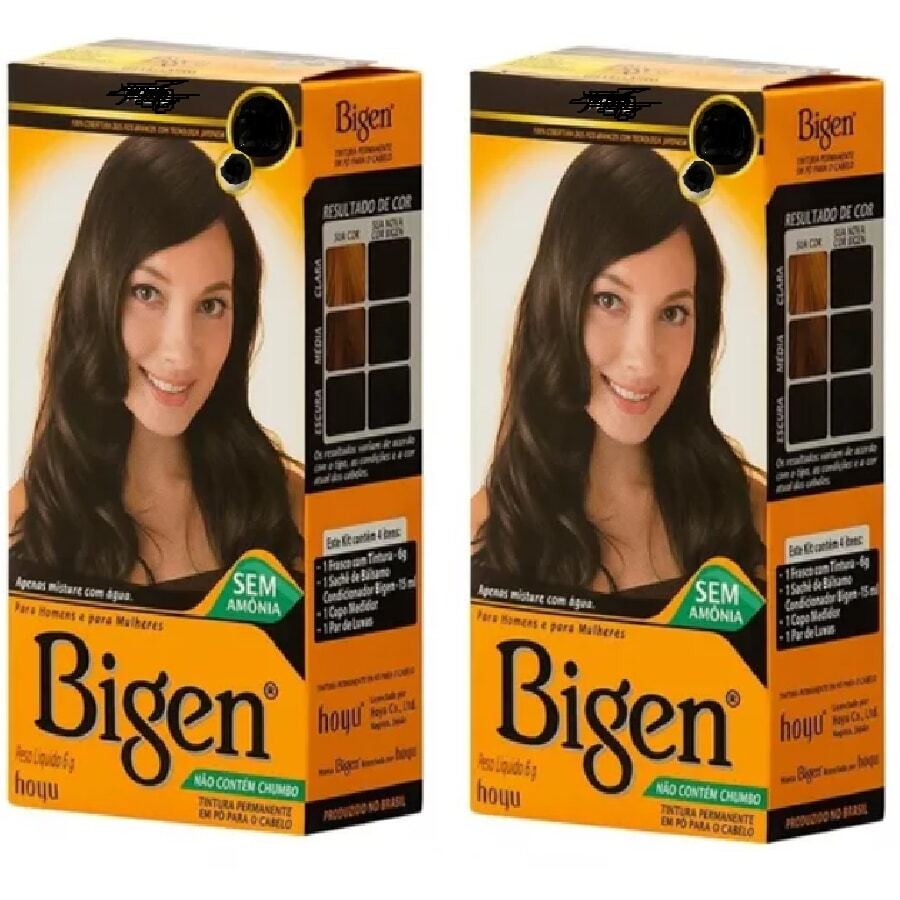 Kit 2 Bigen Ammonia-Free Coloring Powder Dye Your Choice - 1.0藍黑 - 查看 1