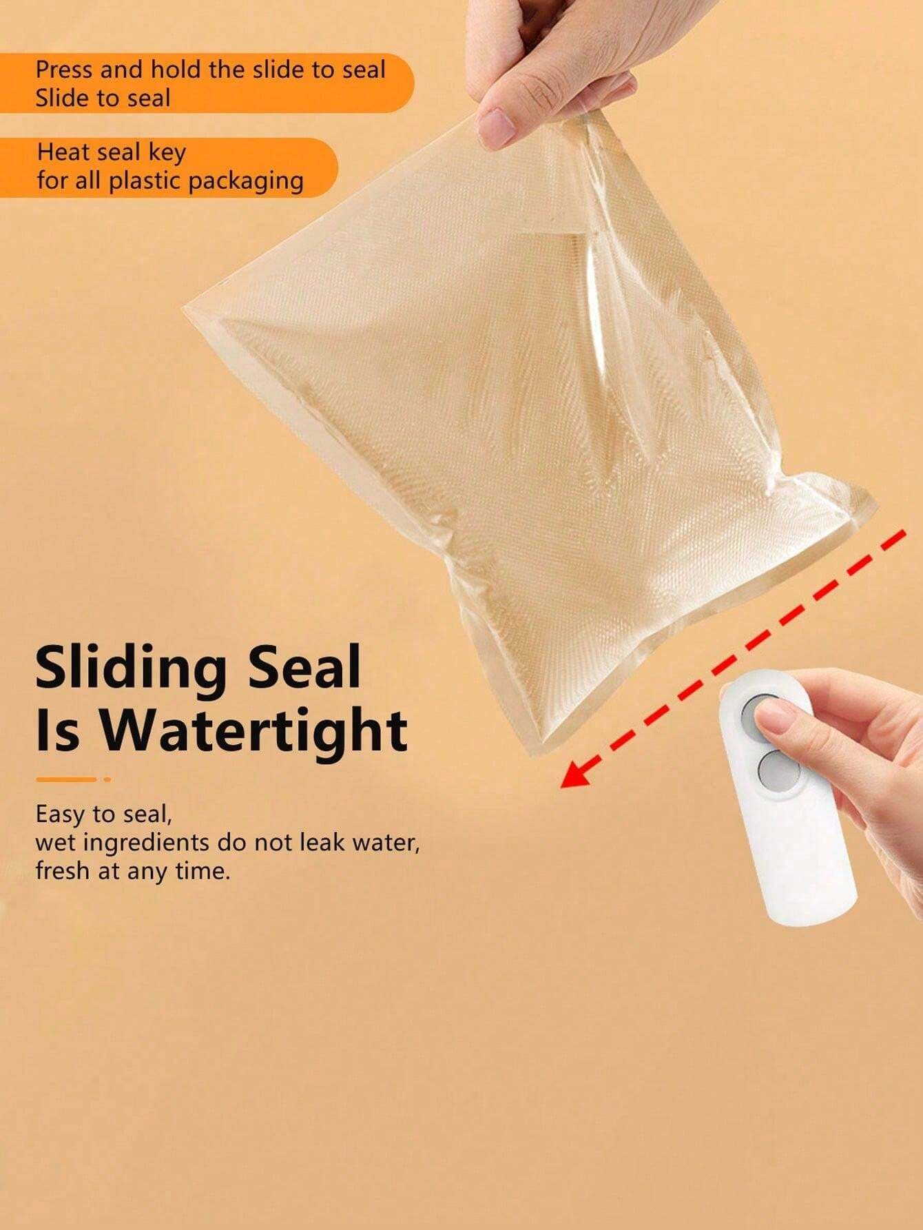 Mini Rechargeable 2In1 Bag Sealer With Cutter Blade, Plastic Bag Heat