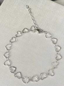 Necklace + Bracelet Kit Heart Plated In 18k Gold And 925 Silver - Silver - View 6