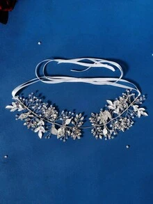 优雅 1 件奢华合金和水钻新娘头饰 适合婚礼皇家头饰 - 銀色 - 查看 7