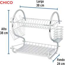 Estante Organizador Escurridor De Trastes, Escurridor De Acero Inoxidable Para Organizar Fregadero, Escurridor De 2 Niveles Para Platos Y Vasos; Escurridor De Acero Inoxidable Para Organizar Fregadero, Escurridor De 2 Niveles Para Platos Y Vasos, Estante Organizador Escurridor De Trastes - Plateado - Ver 8