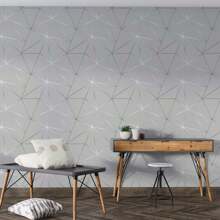 Grey Geometric Adhesive Wallpaper - Xám - Xem 3