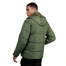 Chamarra Para Caballero Gruesa Con Gorro Desmontables Rock Sugar - Verde Oliva - Ver 2
