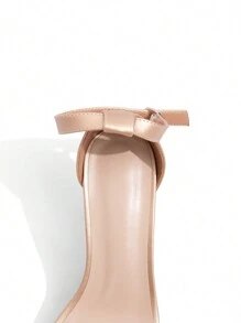 女士银色高跟凉鞋，时尚亮片绑带粗跟坡跟厚底凉鞋，迷人派对鞋，春夏穿搭 - 香檳色 - 查看 7