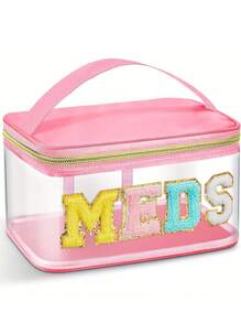 Túi đựng mỹ phẩm Chenille cho nữ, Túi đựng đồ vệ sinh cá nhân di động, Túi đựng đồ trang điểm vá phong cách đại học, Túi đựng đồ trang điểm có khóa kéo, Túi đựng đồ trang điểm cho nữ, Đồ dùng học tập du lịch, Đồ dùng du lịch thiết yếu, Túi đựng đồ trang điểm thiết yếu cho ngày lễ, Túi đựng đồ trang điểm Làm đẹp - Nhiều màu - Xem 4