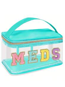 Túi đựng mỹ phẩm Chenille cho nữ, Túi đựng đồ vệ sinh cá nhân di động, Túi đựng đồ trang điểm vá phong cách đại học, Túi đựng đồ trang điểm có khóa kéo, Túi đựng đồ trang điểm cho nữ, Đồ dùng học tập du lịch, Đồ dùng du lịch thiết yếu, Túi đựng đồ trang điểm thiết yếu cho ngày lễ, Túi đựng đồ trang điểm Làm đẹp - Nhiều màu - Xem 2