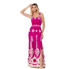 Long Viscose Dress - Rosa Fucsia - Ver 3