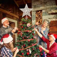 1个大星星树顶装饰，11.6英寸树顶星，用于装饰，金色/银色树顶星，最佳礼物，生日家居装饰，圣诞节装饰，房间装饰，冬季圣诞节装饰，家居圣诞礼物，圣诞装饰 - 銀色A - 查看 4