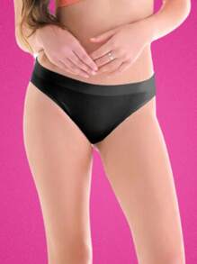 Teen Thong Panties Basic Seamless Comfortable - 黑色 - 查看 3