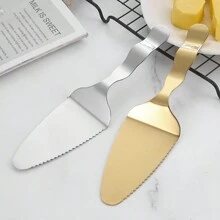 2 件套不锈钢蛋糕刀和铲刀套装，烘焙工具奶酪刀披萨铲甜点婚礼派对服务器 - 彩色 - 查看 4