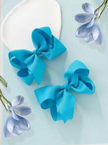 2 件装 4 英寸女孩发饰时尚儿童女孩发饰带发夹适合节日派对学校 - B - 查看 16