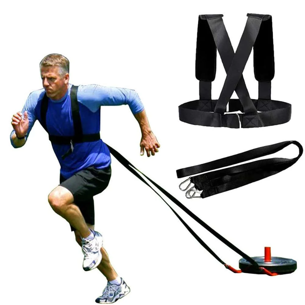Weighted Vest, Fitness Resistance Training Sled Pull Strap, Speed