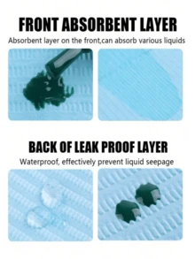 一次性粉色黑色美甲桌垫，125/50 件，3 层防水可折叠清洁垫桌布清洁美甲餐巾，多功能美容纹身牙科布防水桌布美甲工具 - 彩色 - 查看 8