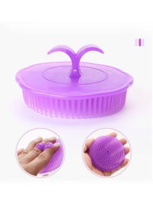 1 pieza Peine de masaje de alta calidad - Limpieza suave y refrescante del cuero cabelludo - Mango ergonómico con peine de limpieza profunda - Perfecto para usar durante la ducha, con estilo y color aleatorio, cepillo de pelo, peine, herramientas para el cabello, productos y accesorios para peluquería, salón de belleza, artículos esenciales de viaje, regreso a la escuela, artículos esenciales de viaje y vacaciones, accesorios para el cabello para mujeres