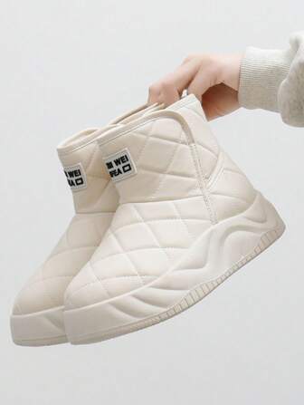 2024 New Arrival Women's Snow Boots, Thickened Thermal Lined , Casual, Warm, Versatile, Thick-Soled, Black, White, Brown, Short Bootie