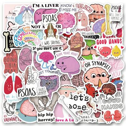 60 Stück Anatomie Wortspiel Sticker Vinyl Ästhetik Sticker für Scrapbooking, Tagebuch, Laptop, Stoßfänger, Skateboard, Wasserflasche, Computer, Handy, Cartoon, Schutzhelm, Auto Sticker und Aufkleber, Anatomie, Anatomie Sticker, Sticker, Kranken-schwestern Sticker, sarkastische Sticker, witzige Meme Sticker