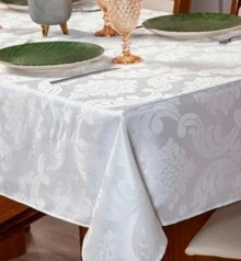 Jacquard Tablecloth Christmas Decoration - White - View 3