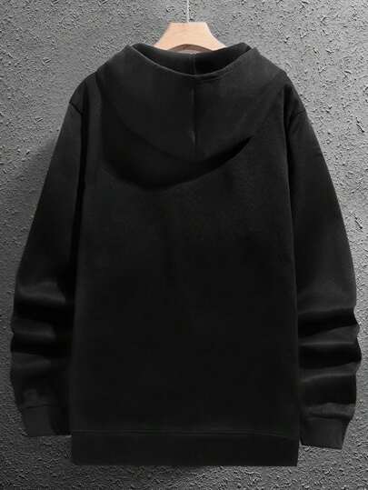 彩色丝带字母印花休闲运动夹克，舒适简约男士长袖外套，秋季必备