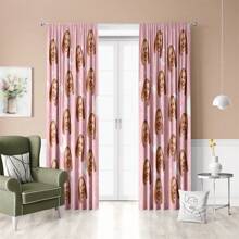 1pc Customized Photo Curtain, Personalized Curtain, Custom Picture Curtain, Birthday Gift, Home Decor Personalized Gift - Multicolor - View 15