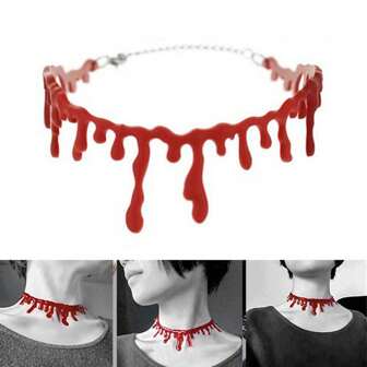 万圣节创意血滴项链,圣诞节