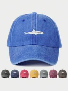 1 chiếc Mũ lưỡi trai bóng chày thêu hình cá mập dành cho nữ, Mũ thường ngày chống nắng ngoài trời có thể điều chỉnh cho du lịch bãi biển mùa xuân/thu, Mũ phong cách Y2K dành cho cả nam và nữ - mũ bóng chày - Xem 12