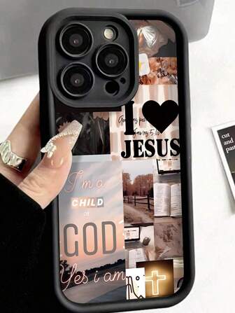 Apple Vintage 1pc Jesus Collage Pattern Thick Shockproof Anti-Drop Anti-Fingerprint Full Protective Phone Case Compatible With Iphone 15/15 Plus/15 Pro/15 Pro Max/11/12/13/14 Pro Max/XS/XR/11 Pro/11 Pro Max/12 Pro/12 Pro Max/13 Pro/13 Pro Max/14 Pro/14 Pro Max/14 Plus/7 Plus/8 Plus/8/SE 2
