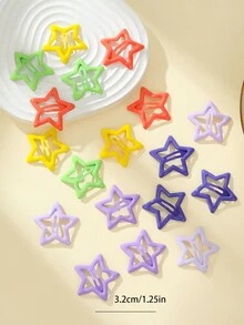 18 chiếc kẹp tóc hình ngôi sao và ghim, phụ kiện tóc mái lệch có hình ngôi sao năm cánh - Nhiều màu - Xem 10