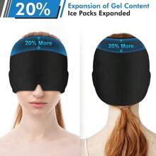 1 件装头痛缓解帽冷却 - 凝胶冰偏头痛帽弹性压力缓解面罩，适用于浮肿的眼睛、头痛、偏头痛、紧张、鼻窦冷敷工具头部包裹灵活持久 - 彩色 - 查看 4