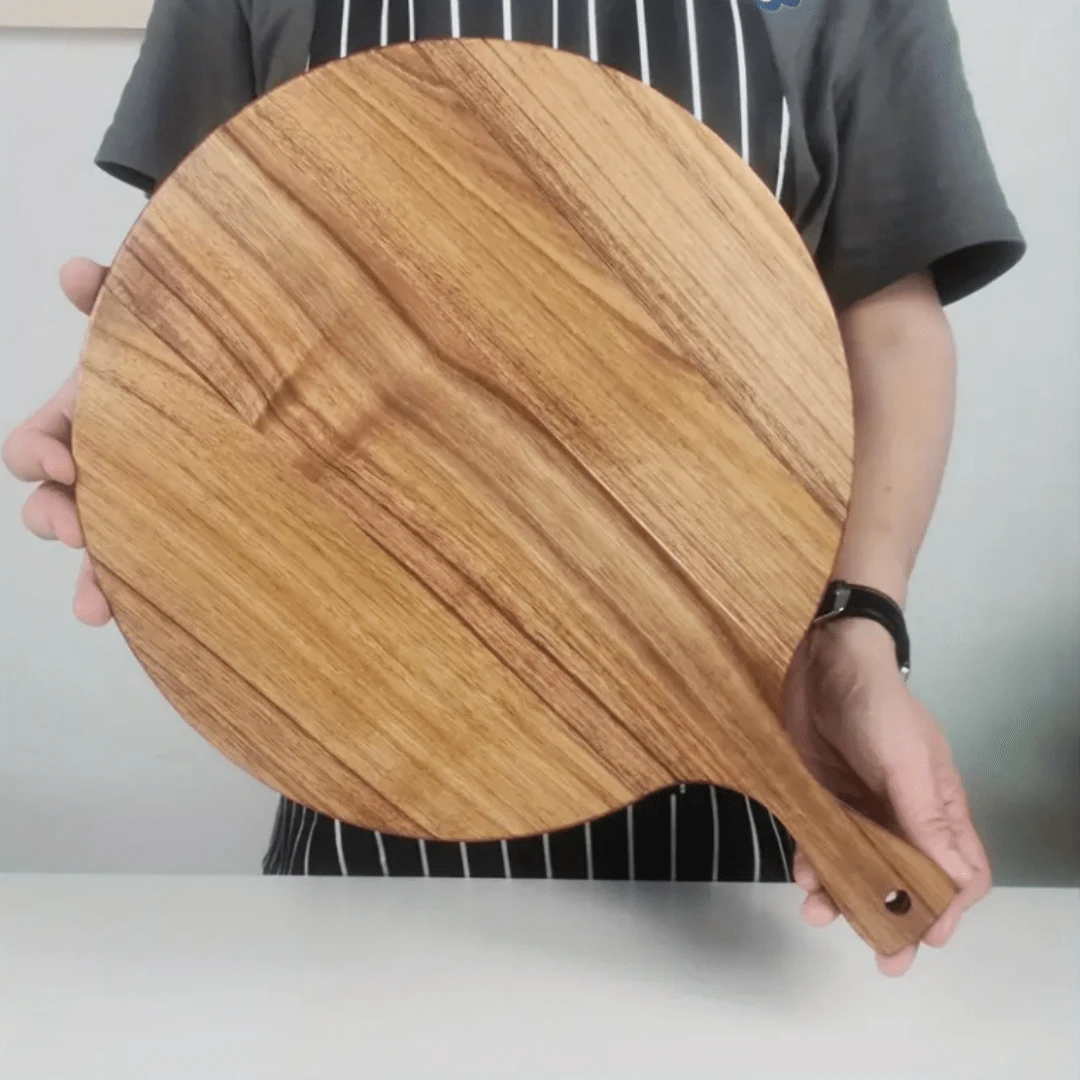 1pc Sandalwood Tray, Pizza Tray, Breakfast Tray, Home Kitchen, Cafe