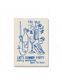 1 件时尚复古墙套装印刷美学酒吧推车艺术海报红色学院风画廊帆布画 YK2 宿舍意大利面厨房装饰壁画无框架 - 彩色 - 查看 19