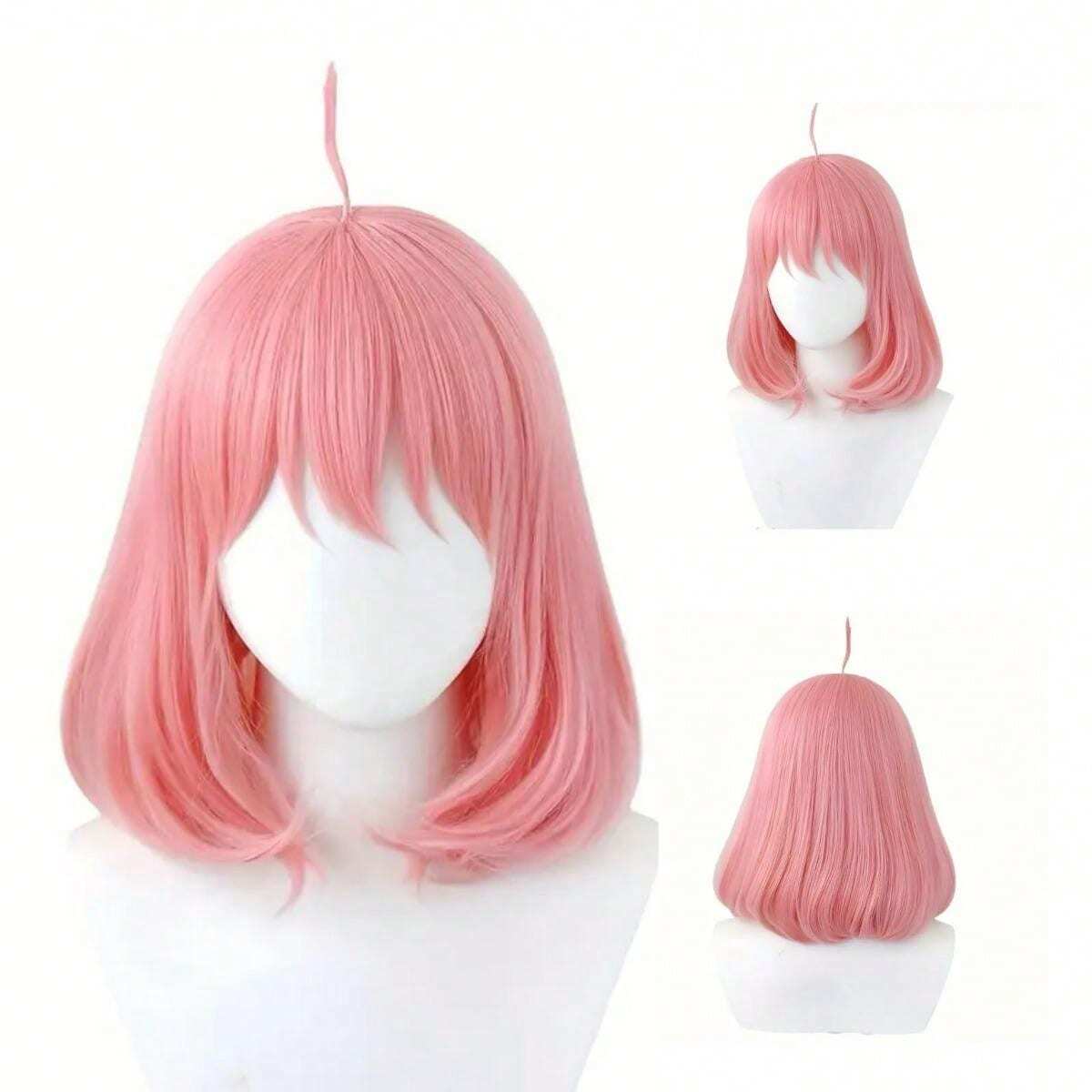 Pink Bob Unisex Cosplay Anime Wig HighTemperature Synthetic Hair
