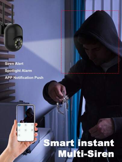 1/2/4 Packs 1080p HD Home Monitoring Camera All Weather Full Evening Vision, 360° Viewing Zoom, Two Way Talk, Pet Detection Motion Alerts Wireless Inside Outside view 5