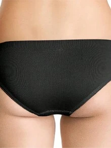 Girls' Comfortable Seamless Plain Thong Panties - 黑色 - 查看 4