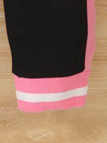 2pcs/Set Girls Casual School Style Star & Letter Print Colorblock Long Sleeve Hooded Jacket And Pants Set, Lightweight Fabric Suitable For Spring & Autumn - Multicolor - View 7